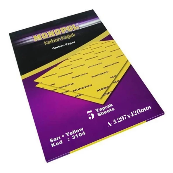 Karbon Kağıdı A3 5 Adet 1 Paket Monopol Karbon Kağıdı Renk Seçeneği A-3 5 Adet 1 Paket - 4