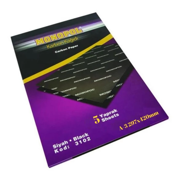 Karbon Kağıdı A3 5 Adet 1 Paket Monopol Karbon Kağıdı Renk Seçeneği A-3 5 Adet 1 Paket - 5