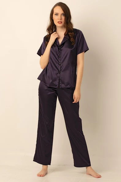 Miorre Bayan Saten Pijama Takımı - 12