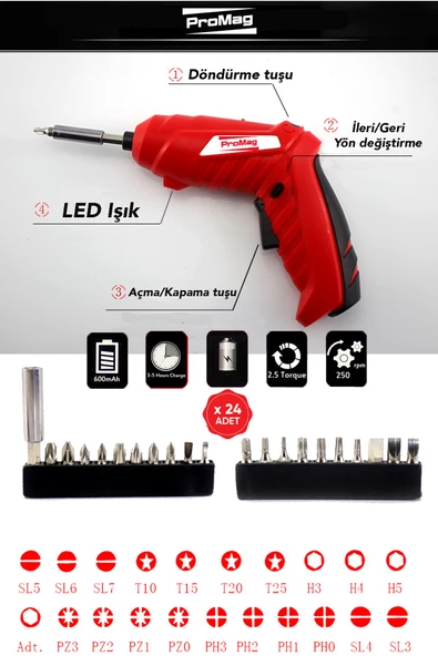 Mini Hobi Şarjlı Matkap Vidalama Seti Akülü Vidalama Hobi El Matkabı Ev Tipi 3.6v Li-ion - 2