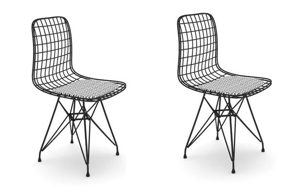 Knsz kafes tel sandalyesi 2 li mazlum syhtalen ofis cafe bahçe mutfak - Resim 2