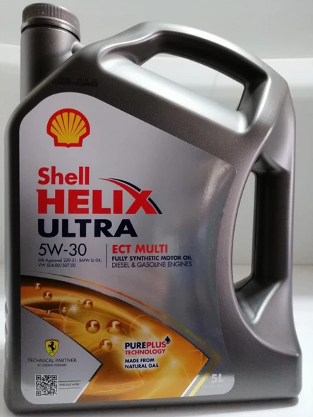 SHELL HELİX ULTRA 5W-30 ECT MULTİ 5 Litre (PARTİKÜLLÜ) Üretim : 2024 - 3
