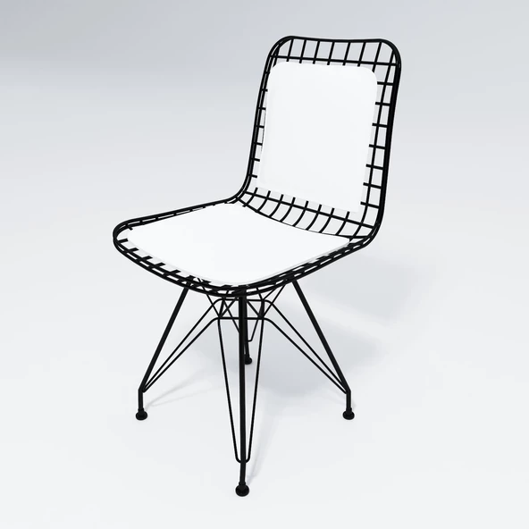 Knsz kafes tel sandalyesi 2 li mazlum syhbyz sırt minderli ofis cafe bahçe mutfak - Resim 2