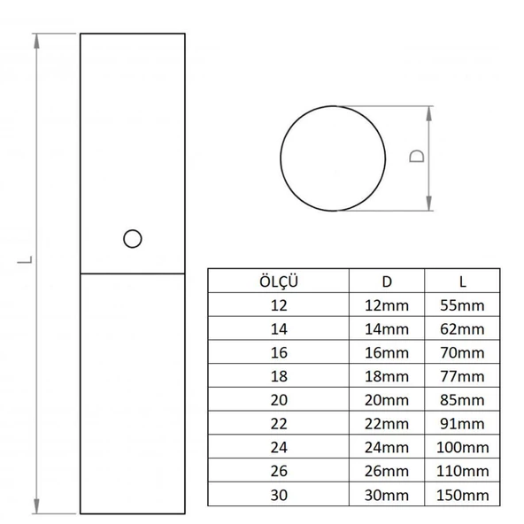 Mil Menteşe Demir Kapı Menteşesi (ÖLÇÜ SEÇİNİZ) - 2