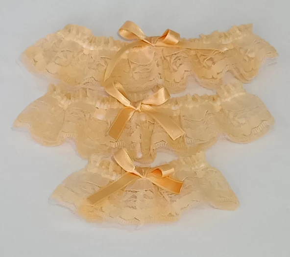 3 Lü ASM0248 Bayan Yavruağzı Dantel Kol Bacak Vücut Akesuar Seti - 5