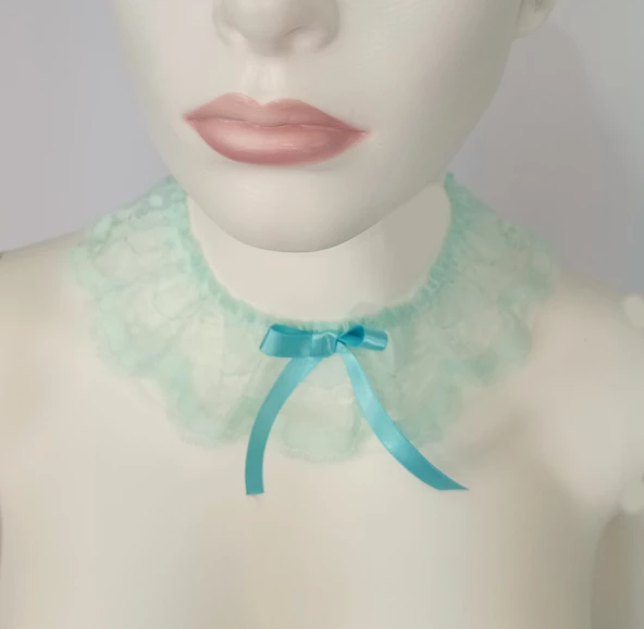 3 Lü ASM0247 Bayan Turkuaz Dantel Kol Bacak Vücut Akesuar Seti - 9