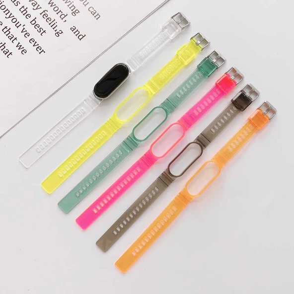 Xiaomi Mi Band 6 KRD-27 Şeffaf Renkli Transparan Silikon Kordon - 12