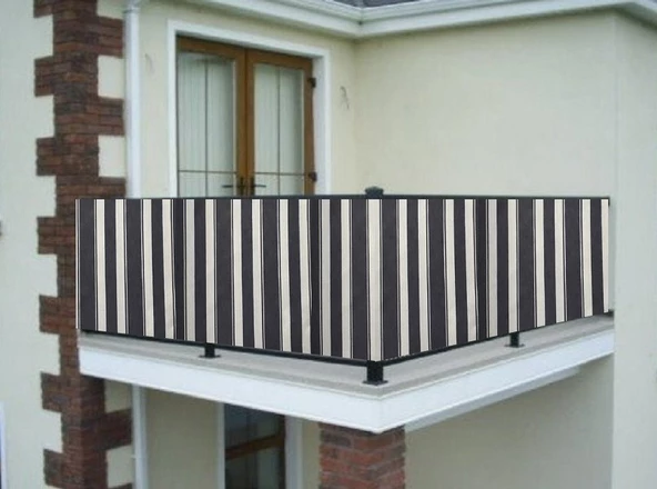Ceylan Home Balkon Demiri Perdesi Bağcıklı Gri Beyaz 300x80