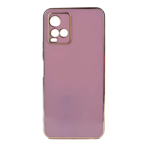 Vivo Y33S Kılıf Zore Bark Kenarları Altın Renk Kılıf - Resim 7