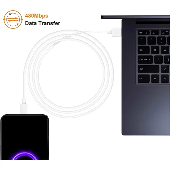 Okyanustech Xiaomi Type-C Android Turbo Hızlı Şarj Kablosu 33W 6A Redmi Note 8 9 9s 10 Pro Mi 9t 10T 11 Lite Poco mi 9 11 10 pro redmi k30 K40 Pro - 4