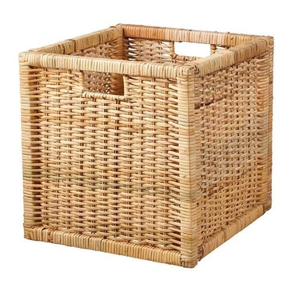 Branas Dekoratif Hasır Sepet Rattan Kutu - 32x35x32 cm