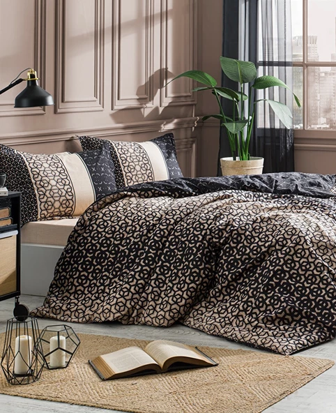 Özdilek Ranforce Tek Kişilik Nevresim Takımı-Noche Siyah