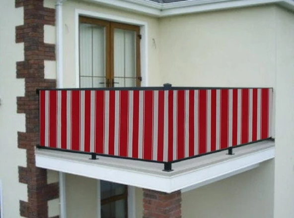 Ceylan Home Balkon Demiri Perdesi Kuş Gözü Kırmızı 550x80