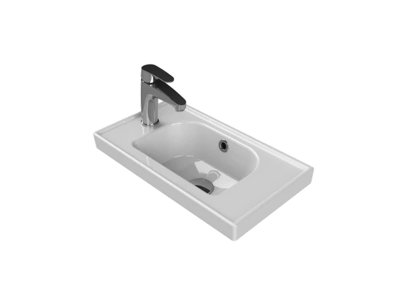 Cerastyle Turkuaz Frame Etajerli Lavabo Soldan Batarya Delikli