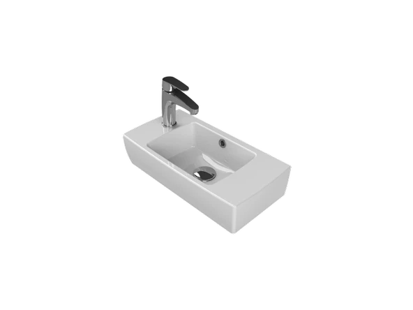 Cerastyle Turkuaz City Tezgah Üstü Lavabo 25*50 Cm (B.Delıgı Solda)