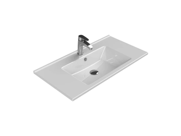 Cerastyle Turkuaz Arte Etajerli Lavabo 85X45 Cm
