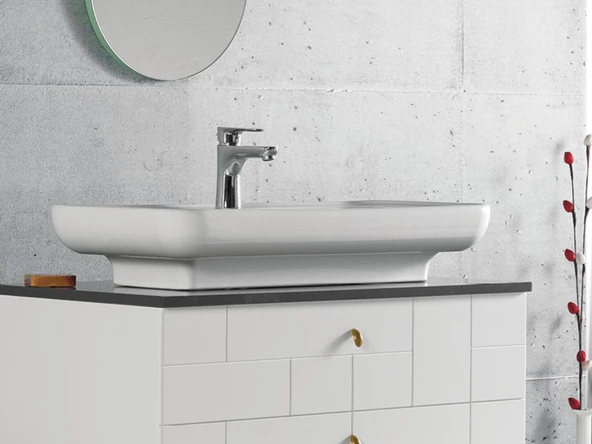 Cerastyle Turkuaz Lal Tezgah Üstü Lavabo 80*42 Cm - 3