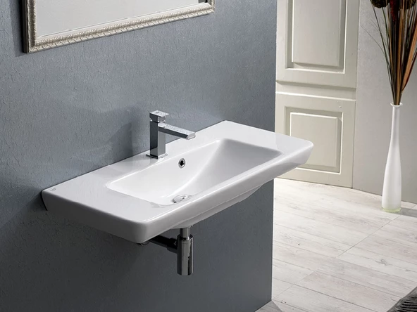 Cerastyle Turkuaz Porto Etajerli Lavabo 55*38 Cm - 2