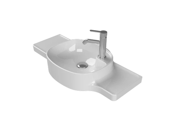 Cerastyle Turkuaz Harmony Etajerli Lavabo 80 Cm