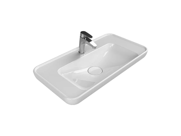 Cerastyle Turkuaz Lal Tezgah Üstü Lavabo 80*42 Cm
