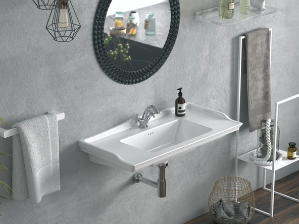 Cerastyle Turkuaz Kapadokya Etajerli Lavabo 80*48 Cm - 3