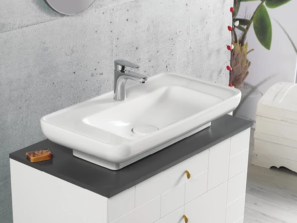 Cerastyle Turkuaz Lal Tezgah Üstü Lavabo 80*42 Cm - 2