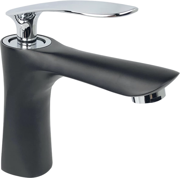 Pure Royal Siyah Krom Lavabo Armatürü Akf-107 - 2