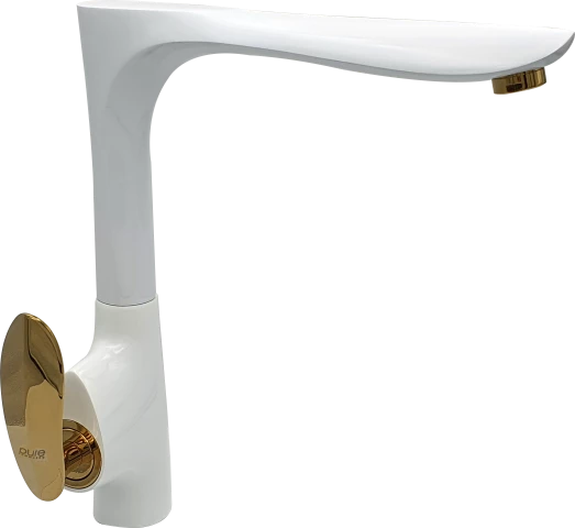 Pure Royal Beyaz Gold Mutfak Evye Armatürü Akf-113