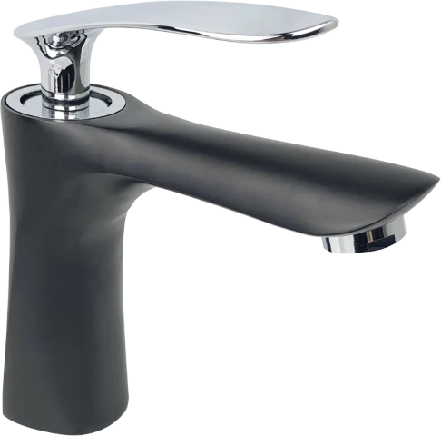 Pure Royal Siyah Krom Lavabo Armatürü Akf-107