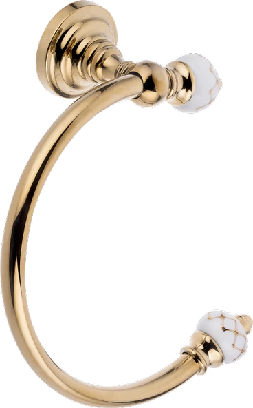 Pure Geometrik Beyaz Altın / Pvd Gold Halka Havluluk Aks-107