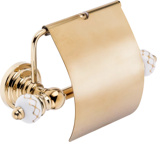 Pure Geometrik Beyaz Altın / Pvd Gold Kapaklı Kağıtlık Aks-104