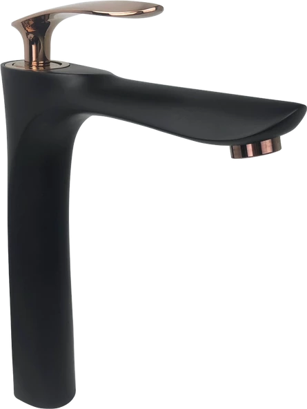 Pure Royal Siyah Bakır Tezgah Üstü Çanak Lavabo Armatürü Akf-110 - 2