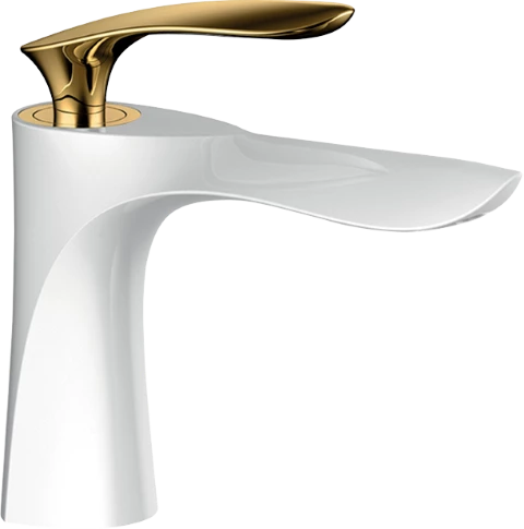 Pure Royal Beyaz Gold Lavabo Armatürü Akf-101