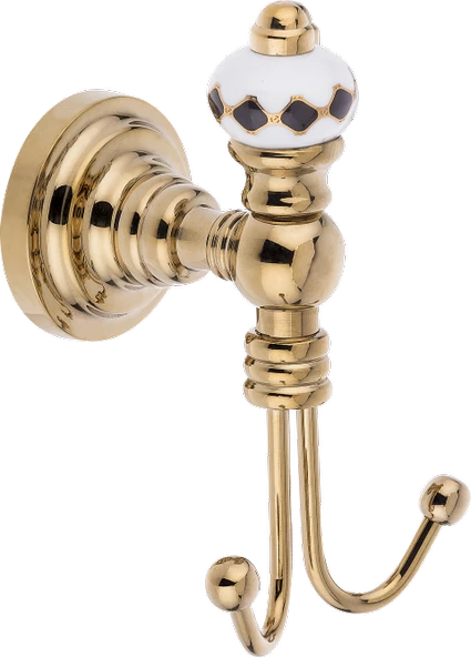 Pure Geometrik Siyah Altın / Pvd Gold İkili Askılık Aks-205