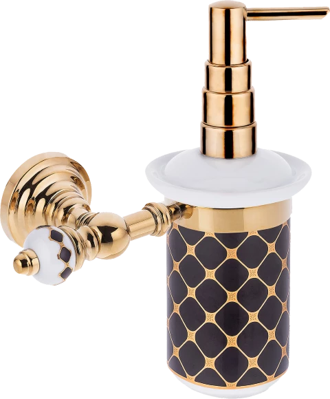 Pure Geometrik Siyah Altın / Pvd Gold Montajlı Sıvı Sabunluk Aks-202 - 1