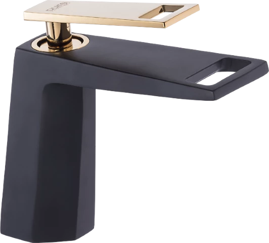 Pure Waterfall Lavabo Armatürü Siyah-Altın Bg-222