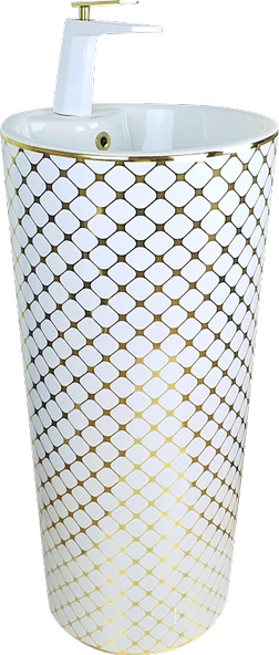 Pure Altın-Beyaz Kolon Lavabo Bb-908