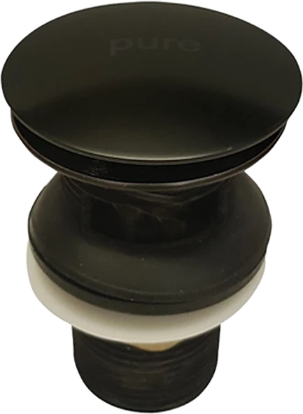 Pure Basmalı Sifon Pop-Up Siyah Deliksiz B-03 - 2