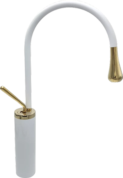 Pure Minimal White Gold Çanak Lavabo Armatürü Bf-219