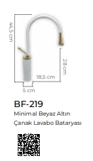 Pure Minimal White Gold Çanak Lavabo Armatürü Bf-219 - 2