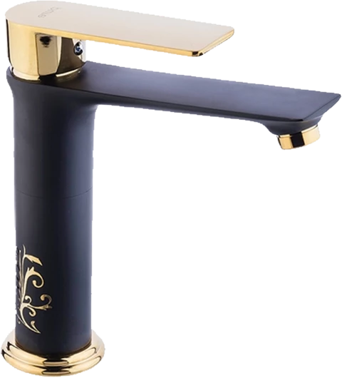 Pure Crow Tezgah Üstü Çanak Lavabo Armatürü Siyah&Altın S Bg-211