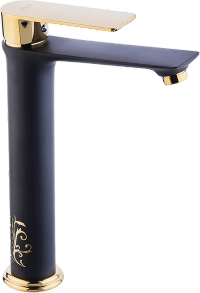 Pure Crow Siyah Gold Tezgah Üstü Çanak Lavabo Armatürü Bg-210