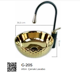 Pure Gold Tezgahüstü Çanak Lavabo G-205 - 2