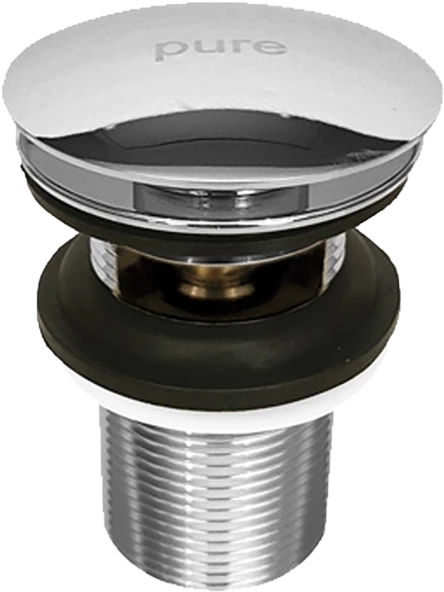 Pure Basmalı Delikli Sifon Pop-Up Krom C-04D - 2