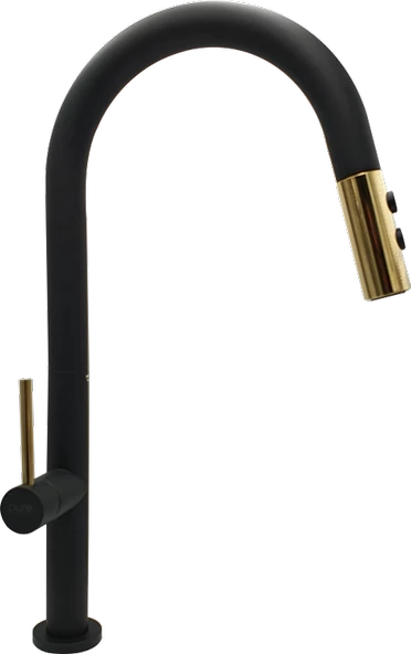 Pure Emr Siyah Gold Mutfak Evye Armatürü Emr-101
