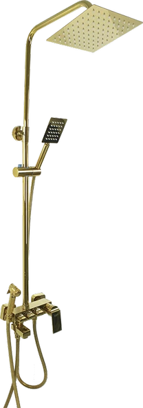 Pure Metro Şataflı Gold Banyo Armatür / Duş takımi G-2021