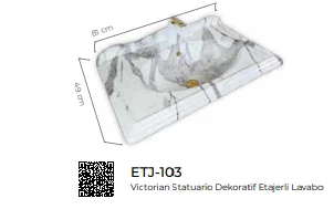 Pure Victorian Statuario Etajerli Lavabo Etj-103 - 2