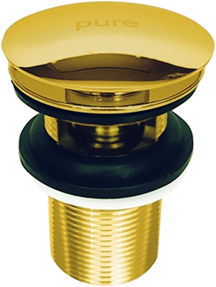 Pure Pop-Up Basmalı Sifon Üst Takım - Delikli / Altın G-01D - 2