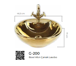 Pure Bowl Gold Tezgah Üstü Çanak Lavabo G-200 - 2