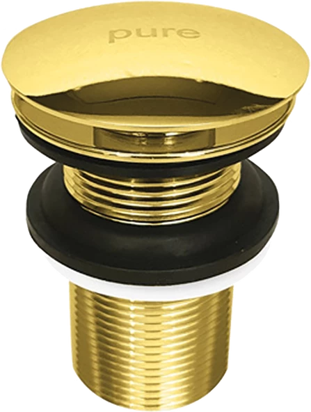 Pure Pop-Up Basmalı Sifon Üst Takım - Deliksiz / Altın G-01 - 2